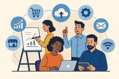 Ilustração de tecnologia para negócios pequenos e médios